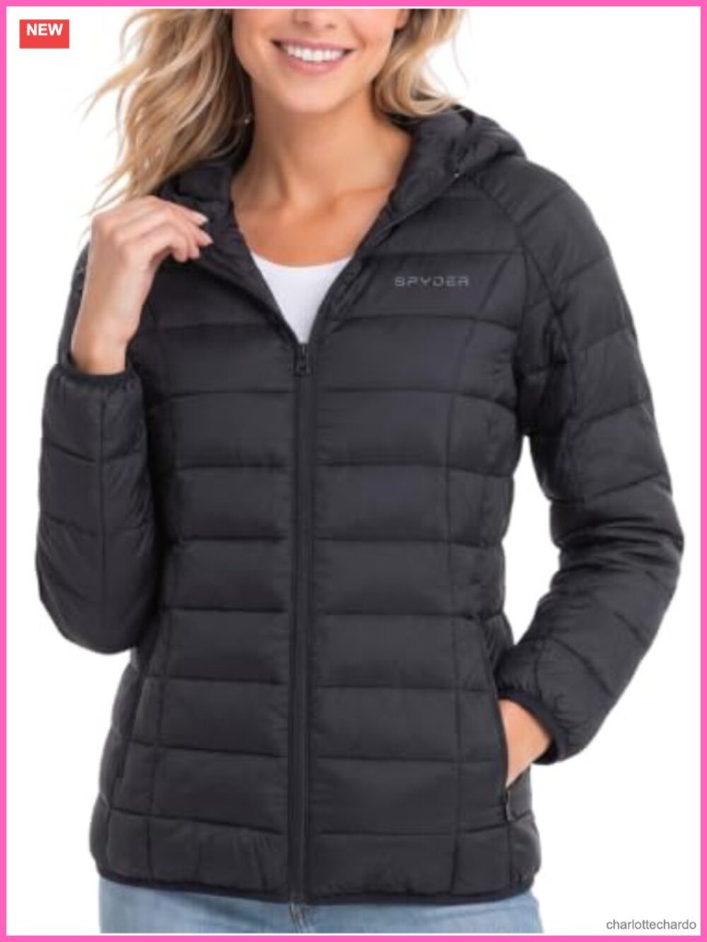 Packable Puffer Jacket Womens Hooded Quilted Winter Coat